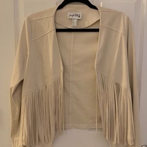 Joseph Ribkoff Fringed Jacket…faux suede….EUC!!